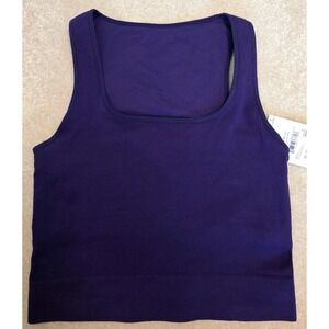 DSG Momentum Seamless Crop Tank Ribbed Women's XS Purple Ink NWT‎
